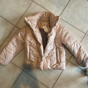 Nanushka pink puffer jacket